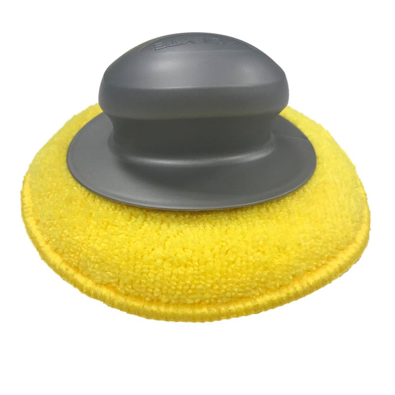 Polyte Microfiber Detailing Wax Applicator Pad w/2 Handles, 5 in, 12 Pack (Multi-Blue,Green,Yellow) - Image 5